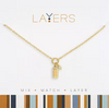 Duo CZ Tag Layers Necklace in Gold
