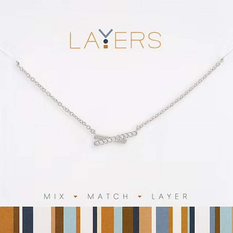 Petite Crossover Layers Necklace in Silver