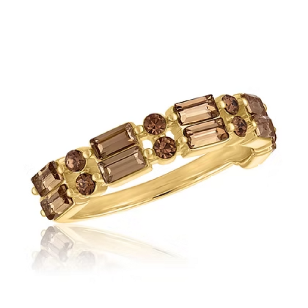 Stacked Light Colorado Topaz Gold Layers Ring