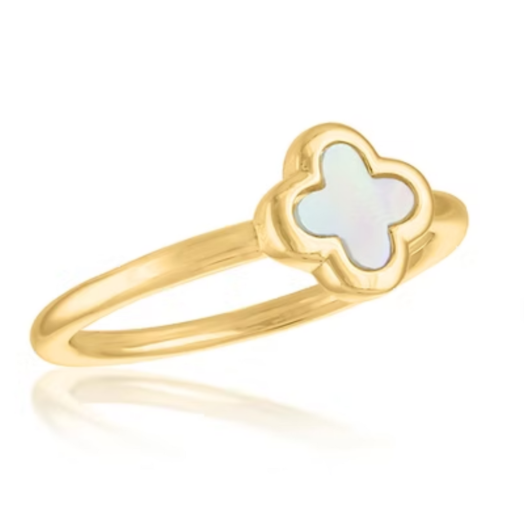 Iridescent Clover Gold Layers Ring