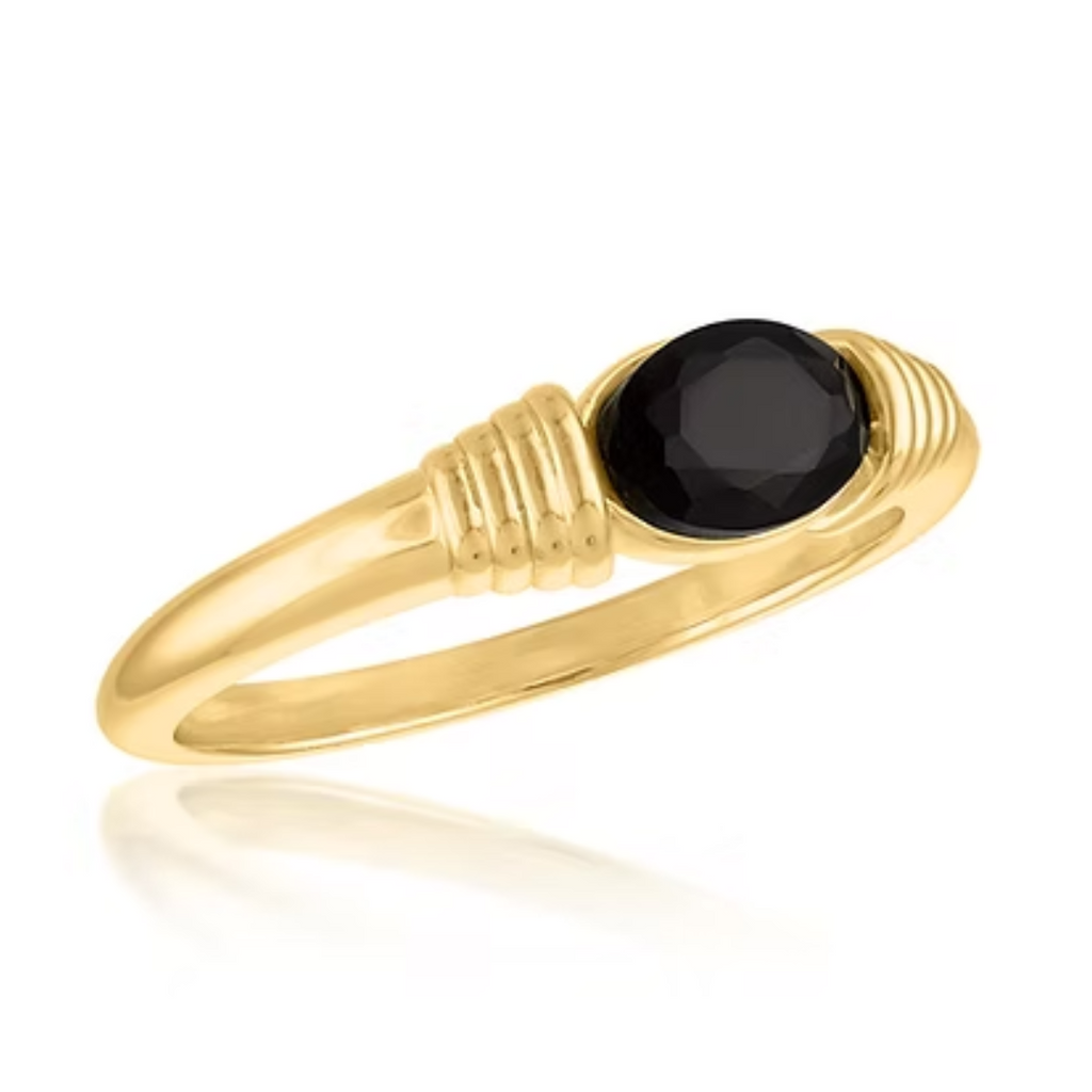 Wire Wrapped Black Diamond Gold Layers Ring