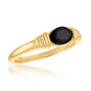 Wire Wrapped Black Diamond Gold Layers Ring