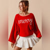 Merry Red & Ivory Tinsel Lettering Christmas Sweater
