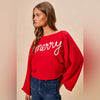Merry Red & Ivory Tinsel Lettering Christmas Sweater