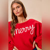 Merry Red & Ivory Tinsel Lettering Christmas Sweater