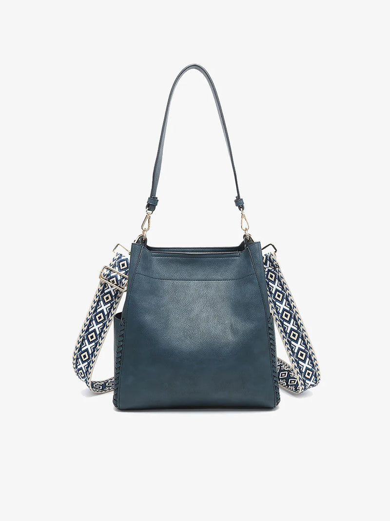 Penny Prussian Blue Bucket Bag with Guitar Strap