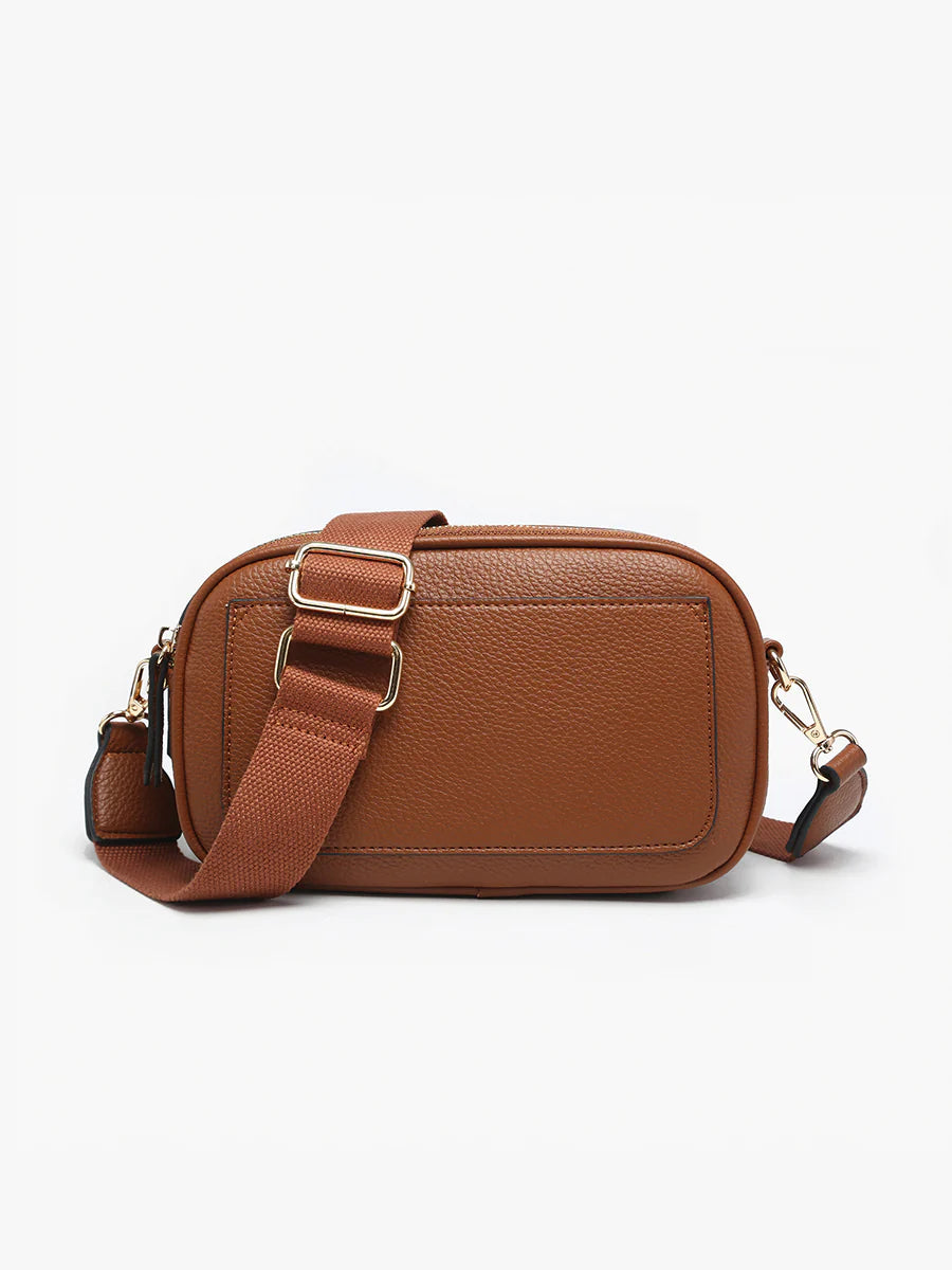 Sky Brown Dual Zip Crossbody Jen & Co Bag