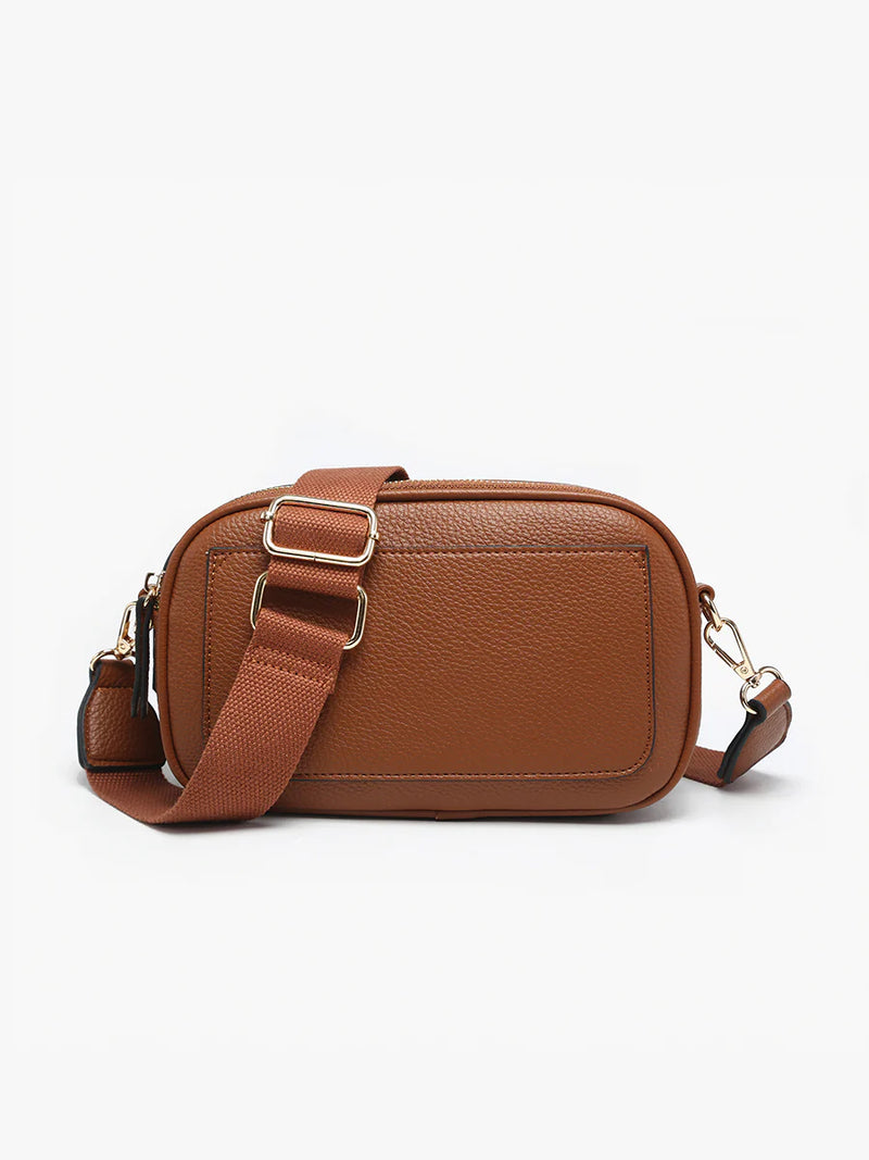 Sky Brown Dual Zip Crossbody Jen & Co Bag