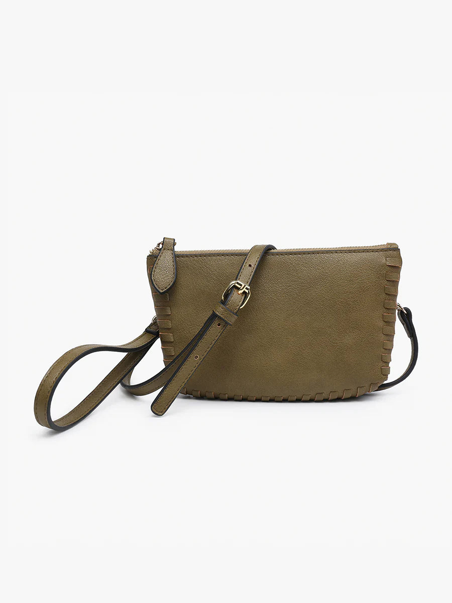 Bonnie Olive Dual Compartment Whipstitch Jen & Co Crossbody Bag