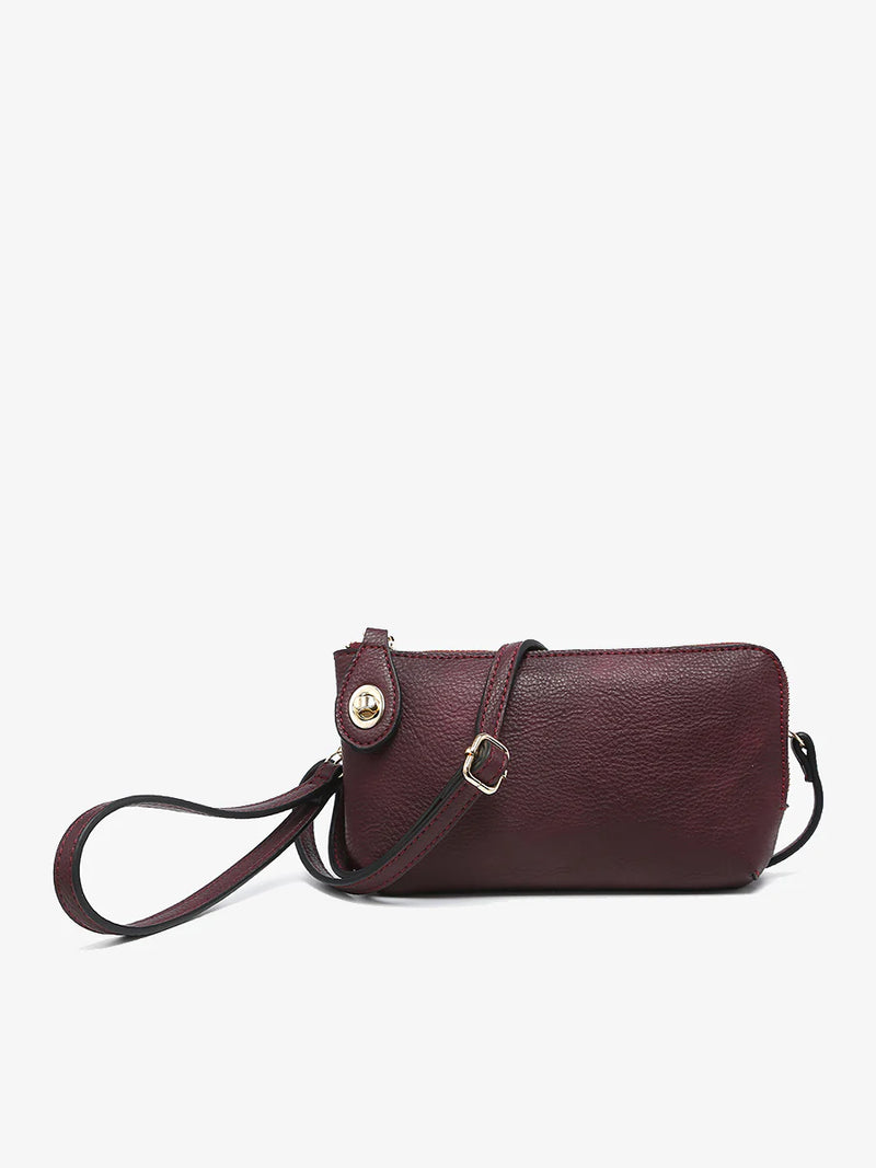 Kendall Cherry Lacquer Crossbody/Wristlet with Twist Lock Closure