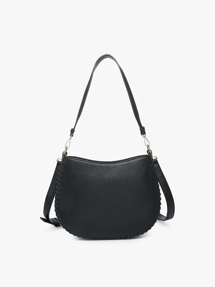 Raquel Black Jen & Co Whipstitch Saddle Bag