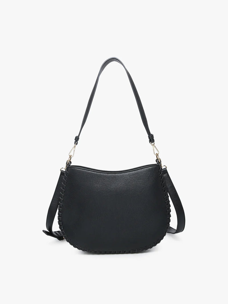 Raquel Black Jen & Co Whipstitch Saddle Bag