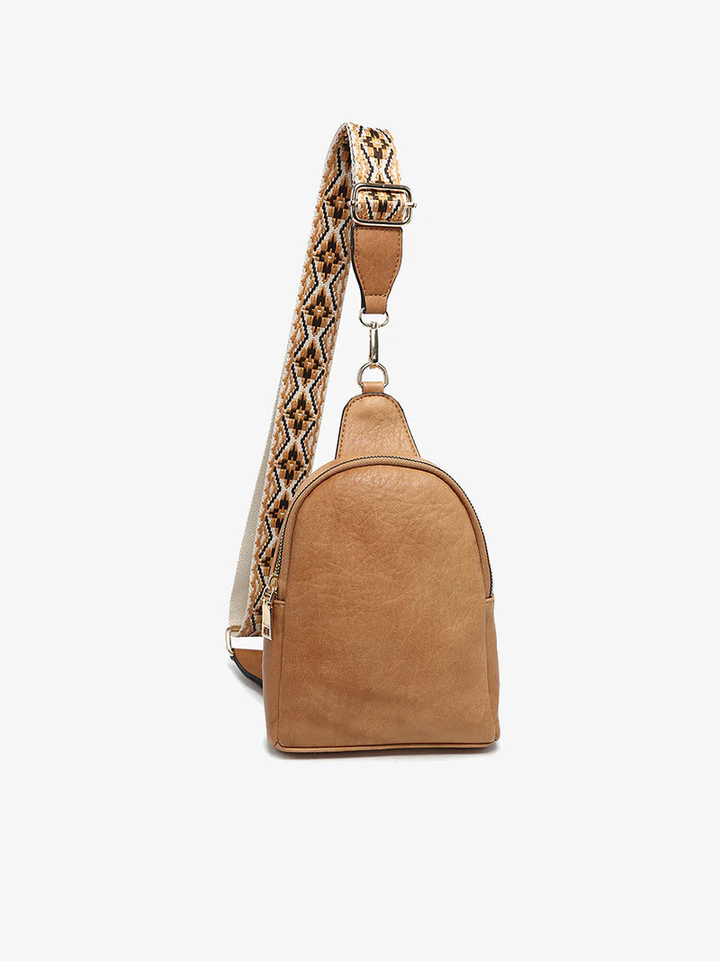 Ellen Caramel Guitar Strap Jen & Co Sling Bag