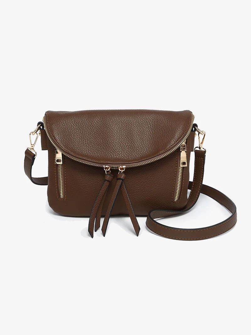 Aubrey Brown Flapover Jen & Co Crossbody Bag