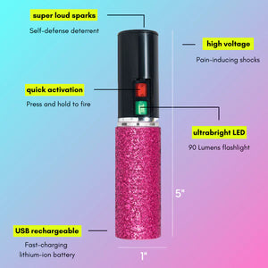 Pink Glitter Mini Stun Gun