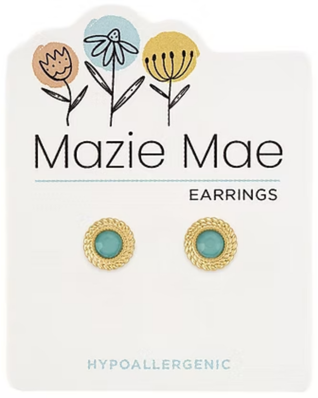 Braided Pacific Opal Stud Gold Mazie Mae Earrings