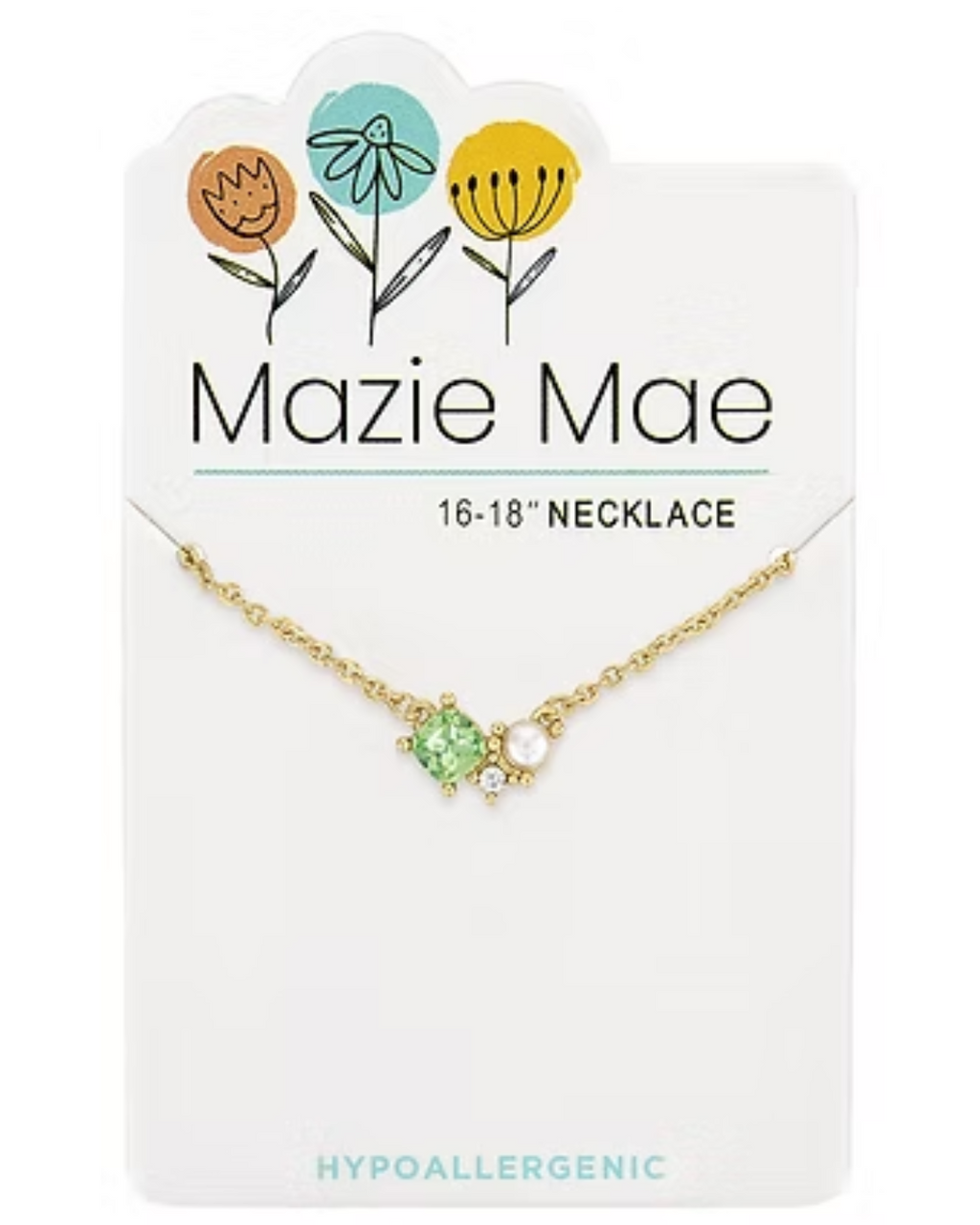 Erinite & Pearl Cluster Gold Mazie Mae Necklace