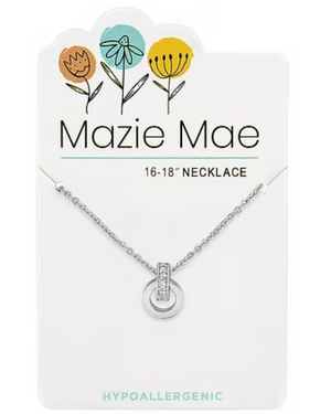 Interlocking Duo Drop Silver Mazie Mae Necklace
