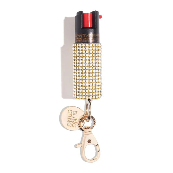 Gold Rhinestone Bling Sting Pepper Spray
