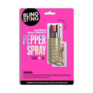 Gold Rhinestone Bling Sting Pepper Spray