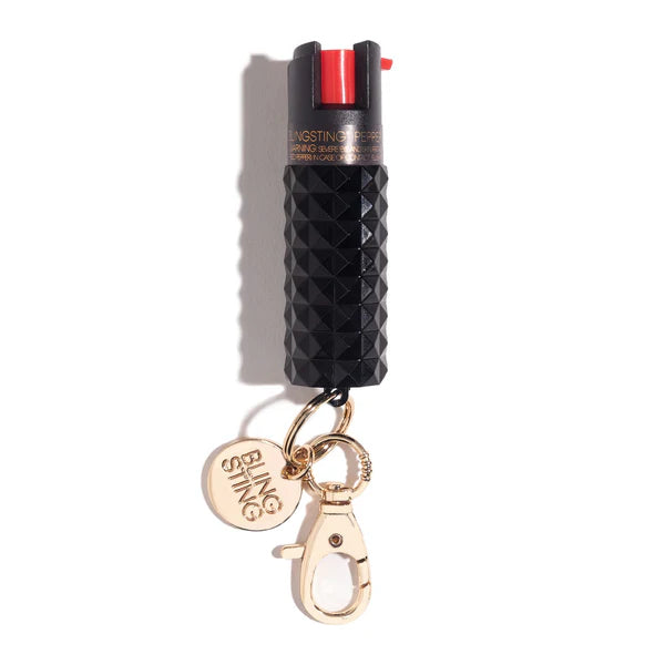 Black Studded Bling Sting Pepper Spray