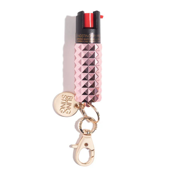 Millennial Pink Studded Bling Sting Pepper Spray