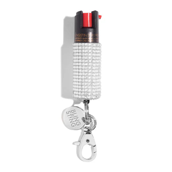 Silver Rhinestone Bling Sting Pepper Spray