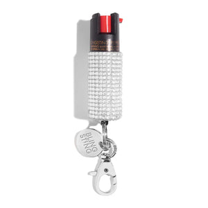 Silver Rhinestone Bling Sting Pepper Spray