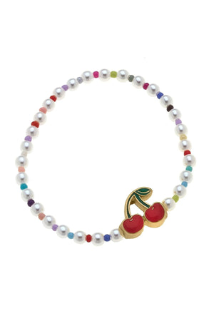 Samantha Cherries Pearl Beaded Kid's Bracelet