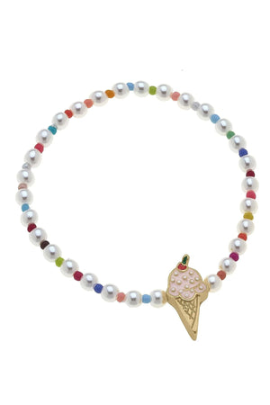 Samantha Ice Cream Pearl Beaded Kid's Bracelet