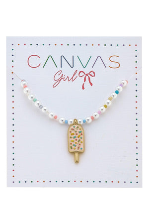 Samantha Popsicle Beaded Pearl Kid's Necklace