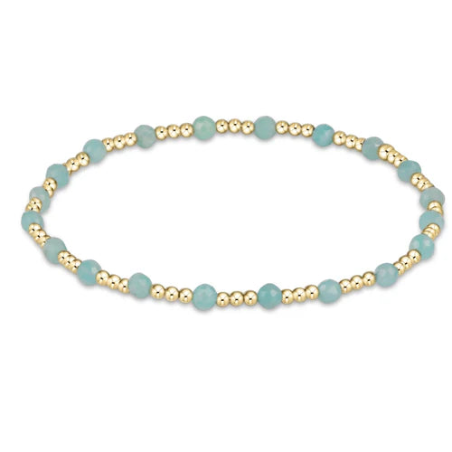 Enewton Extends Amazonite Gold Sincerity Pattern 3mm Bead Bracelet