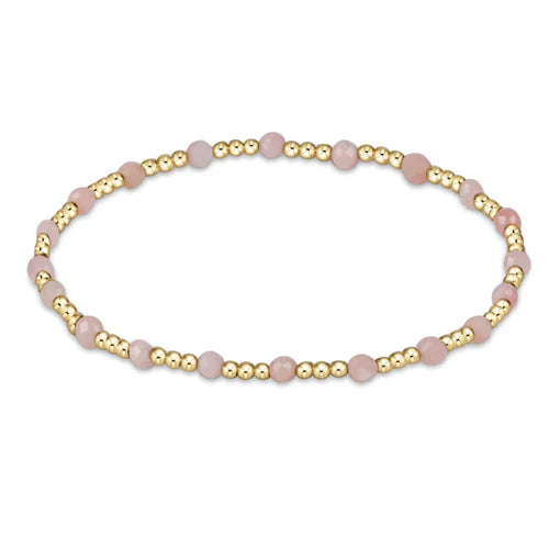 Enewton Extends Pink Opal Gold Sincerity Pattern 3mm Bead Bracelet
