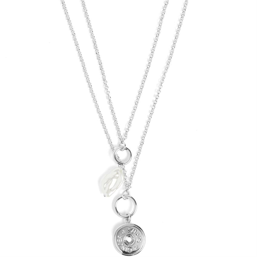 GingerSnaps Two Layer Pearl Drop Necklace