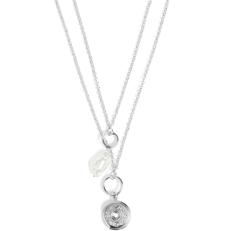 GingerSnaps Two Layer Pearl Drop Necklace