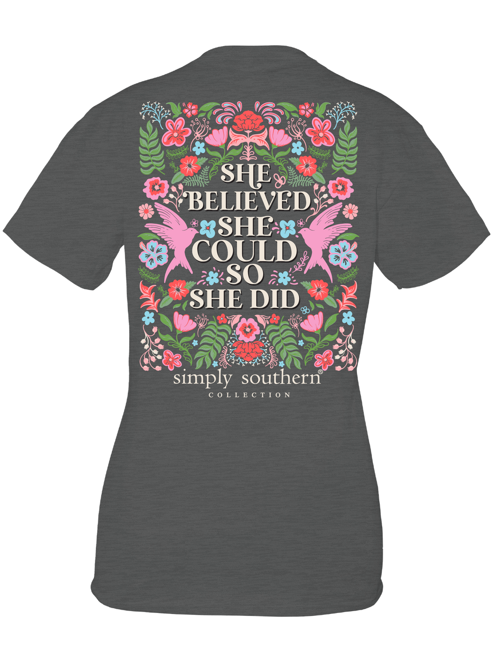 She Believed She Could Flag Short Sleeve Simply Southern Tee