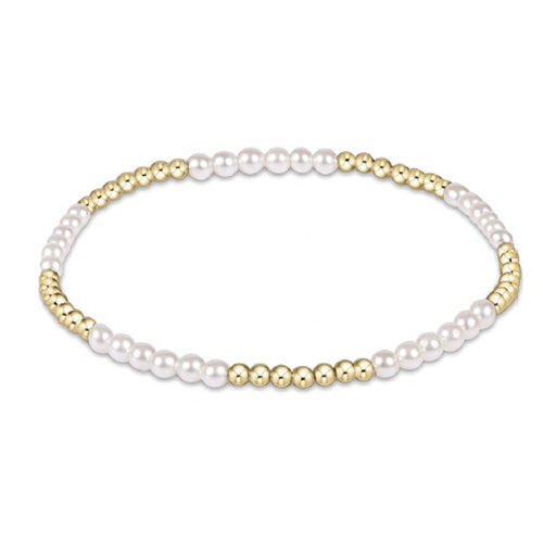 Enewton 2.5mm Classic Gold Bead with 3mm Pearl Blissful Pattern Bead Bracelet