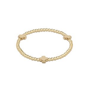 Enewton Gold Signature Cross 3mm Gold Bead Bracelet