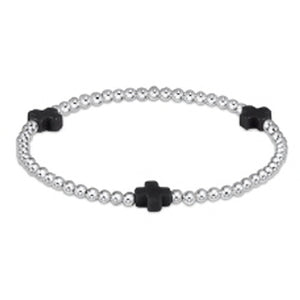 Enewton Onyx Signature Cross 3mm Sterling Silver Bead Bracelet