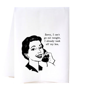 Can't Go Out Tea Towel