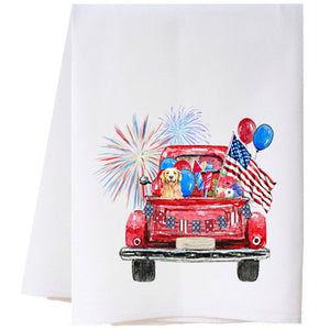 Patriotic Truck Tea Towel