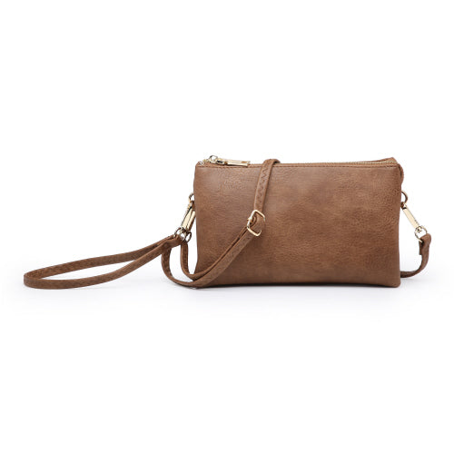 Chestnut Zoe 3 Compartment Crossbody/Wristlet Purse