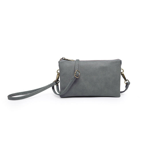 Earth Grey Zoe 3 Compartment Crossbody/Wristlet Purse