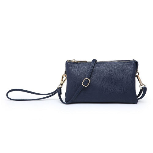 Zoe Navy 3 Compartment Crossbody/Wristlet Purse
