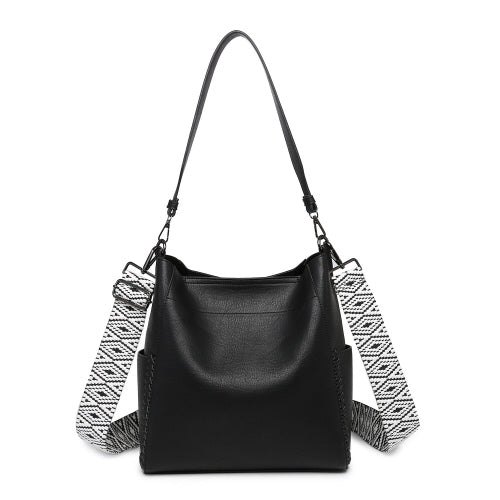 Black Penny Bucket Bag with Guitar Strap