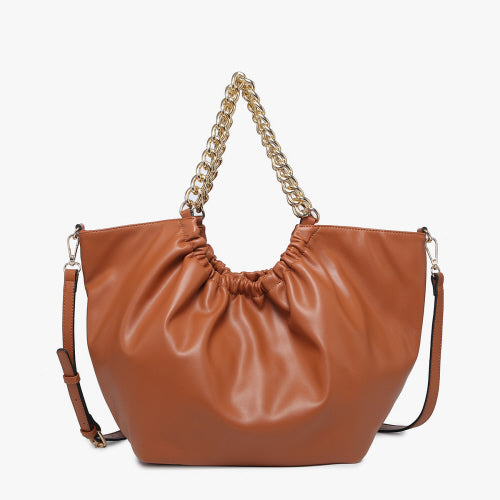 Camel Stassi Slouchy Satchel with Chain