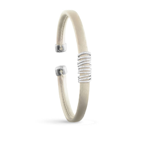 Amanda Blu CZ Spiral Gold Vegan Leather Wrap Bracelet