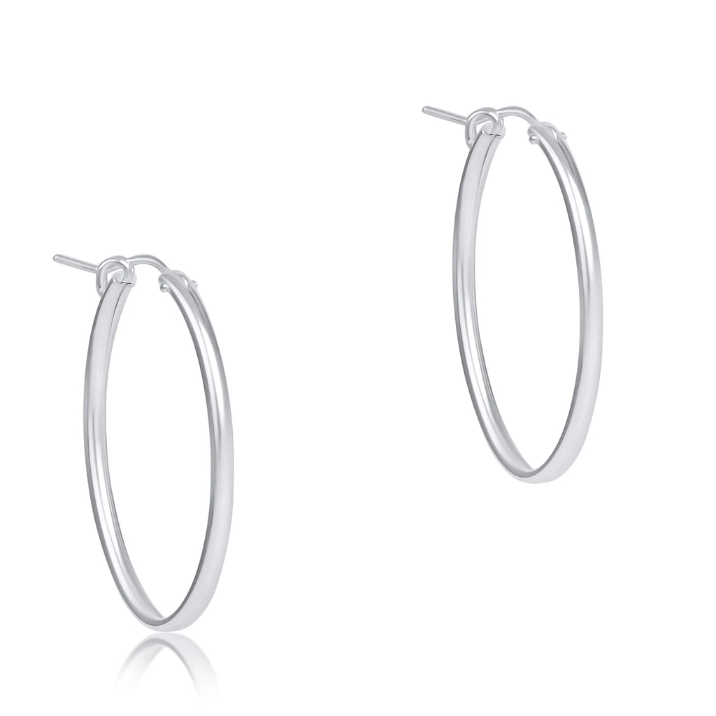 Enewton Oval Smooth 1" Sterling Silver Hoop Earrings