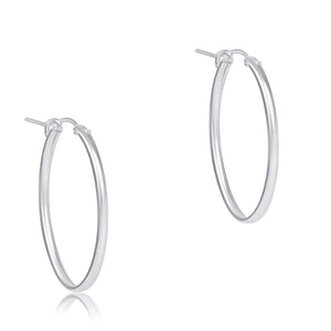 Enewton Oval Smooth 1" Sterling Silver Hoop Earrings