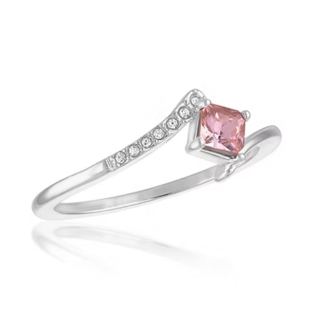 Light Rose Princess Cut Stacks Ring